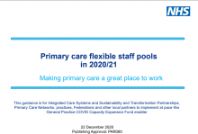 Primary care flexible staff pools in 2020/21
